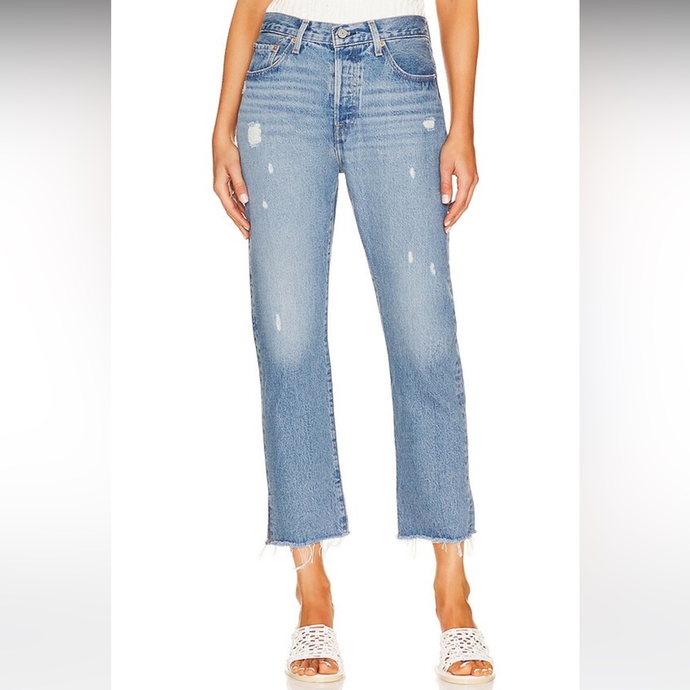 Levi 501T tapered cropped jeans